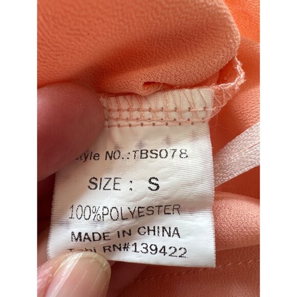 TOBI scalloped details peach lightweight tank women’s  top size small - Picture 6 of 6